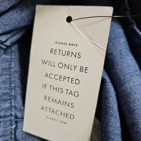 Eloquii Sz 24 Blue Blouse Cotton NEW - Picture 8 of 9